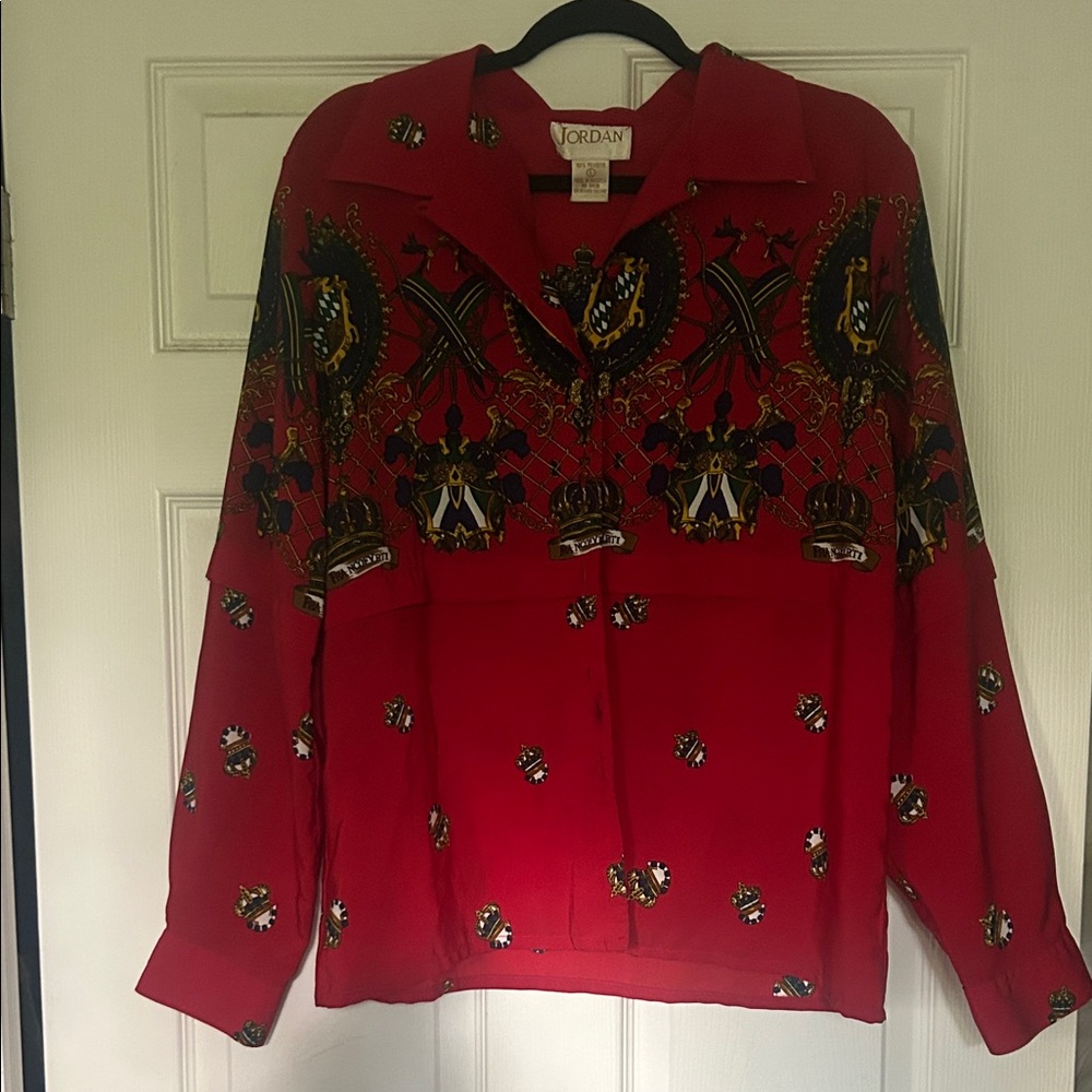 Jordache Red and Black Patterned Shirt